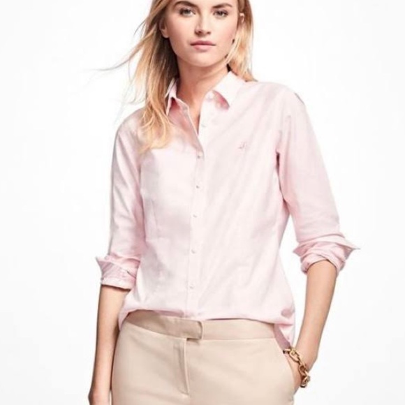 SOLD! Brooks Brothers Blush Pink Tailored Fit Non Iron Supima Cotton Size 8P - Picture 1 of 10